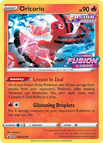 Oricorio (SWSH168) (Prerelease Promo) [Sword & Shield: Black Star Promos]